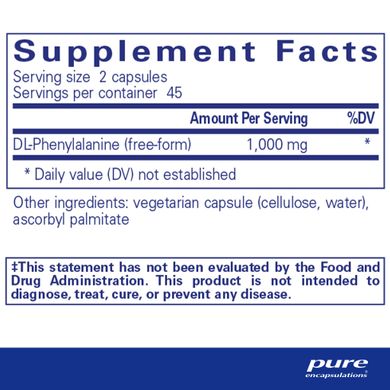 Фенілаланін Pure Encapsulations (DL-Phenylalanine) 90 капсул