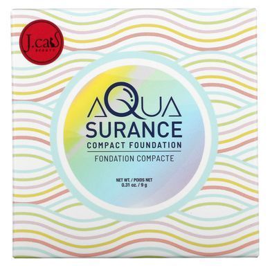 J.Cat Beauty, Компактная основа Aquasurance, ACF102A, светло-бежевый, 0,31 унции (9 г) купить в Киеве и Украине