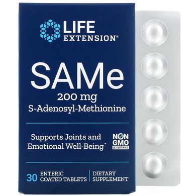 SAM-e Life Extension (S-Adenosyl-L-Methionine) 200 мг 30 таблеток