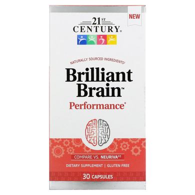 Витамины для блестящей работы мозга 21st Century (Brilliant Brain Performance) 30 капсул купить в Киеве и Украине