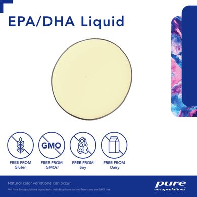 ЕПК та ДГК рідкий лимонний аромат Pure Encapsulations (EPA/DHA Liquid Lemon Flavor) 200 мл
