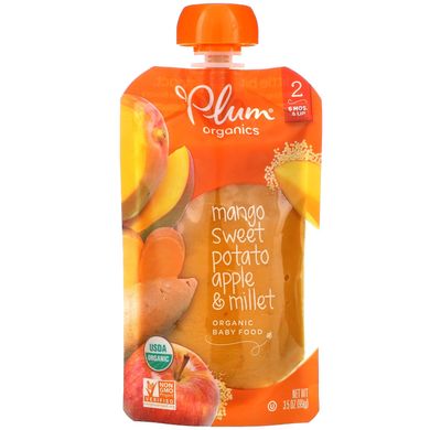 Пюре з солодкої картоплі манго проса Plum Organics (Baby Food Stage 2) 99 г