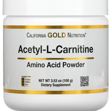 Ацетил Л-Карнітин порошок амінокислотний California Gold Nutrition (Acetyl L-Carnitine Amino Acid Powder) 100 г