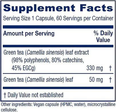 Зеленый чай антиоксидантная поддержка Vitanica (Green Tea) 60 капсул купить в Киеве и Украине