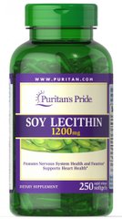 Соевый лецитин, Soy Lecithin, Puritan's Pride, 1200 мг, 250 капсул купить в Киеве и Украине