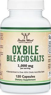 Бычья желчь Double Wood (Ox Bile Acid Salts) 1000 мг 120 капсул купить в Киеве и Украине