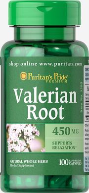 Валериана корень Puritan's Pride (Valerian Root) 450 мг 100 капсул купить в Киеве и Украине