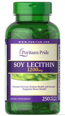 Соевый лецитин, Soy Lecithin, Puritan's Pride, 1200 мг, 250 капсул купить в Киеве и Украине