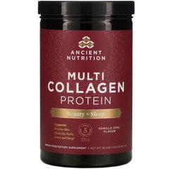 Мультиколагеновий протеїн, Multi Collagen Protein, Beauty + Sleep, Vanilla Chai, Dr. Axe / Ancient Nutrition, 467.4 г