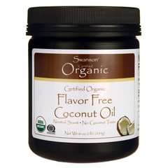 Сертифіковане органічна кокосова олія без смаку, Certified Organic Flavor Free Coconut Oil, Swanson, 454 г