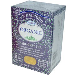 Органический чай Earl Grey, St. Dalfour, 25 чайных пакетов, 1.75 унций (50 г) купить в Киеве и Украине