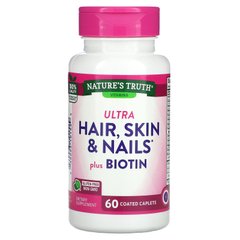 Nature's Truth, Ultra Hair, Skin & Nails плюс біотин, 60 капсул з покриттям