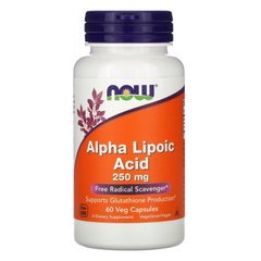 Альфа-липоевая кислота Now Foods (Alpha Lipoic Acid) 250 мг 60 капсул купить в Киеве и Украине