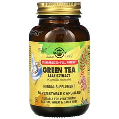Экстракт листа зеленого чая Solgar (Green Tea Leaf Extract) 60 капсул на растительной основе купить в Киеве и Украине