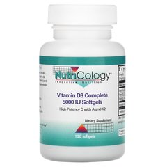 Nutricology, Комплексний вітамін D3, 5000 МО, 120 м'яких таблеток
