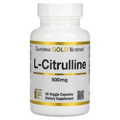 Цитруллин California Gold Nutrition (L-Citrulline) 500 мг 60 растительных капсул купить в Киеве и Украине