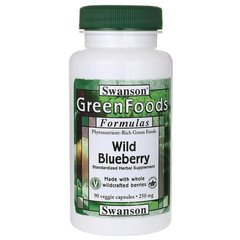 Дика Чорниця, Wild Blueberry, Swanson, 250 мг, 90 капсул