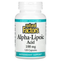 Natural Factors, Альфа-ліпоєва кислота, 100 мг, 120 капсул