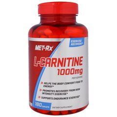 L-карнітин, L-Carnitine, MET-Rx, 1000 мг, 180 каплет