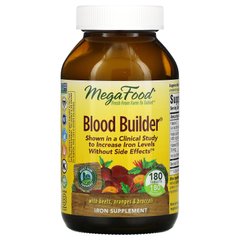 Blood Builder, Добавка заліза і полівітамінів, MegaFood, 180 таблеток