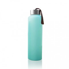 Скляна пляшка для води з силіконовим захистом, м'ятний, 400 мл, Everyday Baby, 1 шт