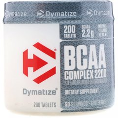 Амінокислоти з розгалуженим ланцюгом Dymatize Nutrition (BCAA Complex 2200) 200 капсул