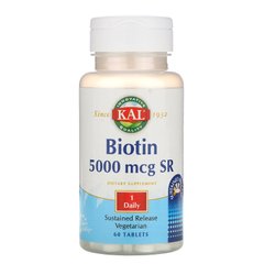 Биотин KAL (Biotin Sustained Release) 5000 мкг 60 таблеток купить в Киеве и Украине