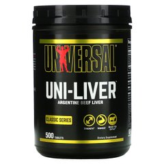 Uni-Liver, добавка з висушеної печінки, Universal Nutrition, 500 таблеток