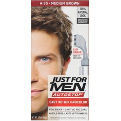 Чоловіча фарба для волосся Autostop, відтінок середньо-коричневий A-35, Just for Men, 35 г