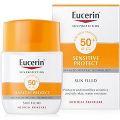 Сонцезахисний крем флюїд для обличчя SPF50, Sun Fluid, Eucerin, 50 мл