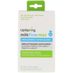 Milkflow Max, суперсуміш пажитника, UpSpring, 30 вегетаріанських капсул