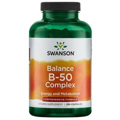 Комплекс Вітаміну B-50, Balance B-50 Complex, Swanson, 250 капсул