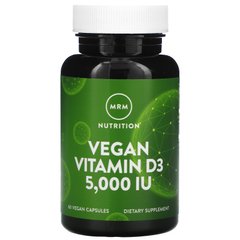 Веганський вітамін D3, MRM, 5 000 МО, 60 веганських капсул