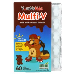 Мульти · V + мульти-мінеральна формула, смак молочного шоколаду, Yum-V's, 60 желатинових ведмедиків