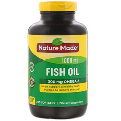 Риб'ячий жир, Nature Made, 1000 мг, 250 капсул
