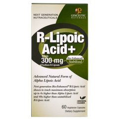 R-ліпоєва кислота, Genceutic Naturals, 300 мг, 60 капсул