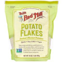 Картопляні пластівці, картопляне пюре швидкого приготування, Potato Flakes, Instant Mashed Potatoes, Bob's Red Mill, 454 г