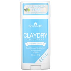 Zion Health, Bold, ClayDry дезодорант, свіжий душ, 2,8 унції (80 г)