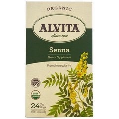 Organic, чай з сінної, без кофеїну, Alvita Teas, 24 чайних пакетика по 1,61 унції (45,6 г) кожен