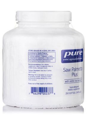 Со Пальметто з екстрактом кореня кропиви Pure Encapsulations (Saw Palmetto Plus with Nettle Root Extract) 250 капсул