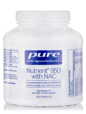 Мультивітаміни та мінерали з ацетилцистеїном Pure Encapsulations (Nutrient 950 with NAC) 120 капсул
