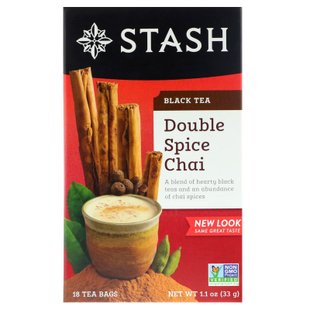 Черный чай две специи Stash Tea (Black Tea Double Spice Chai) 18 чайных пакетиков 33 г купить в Киеве и Украине