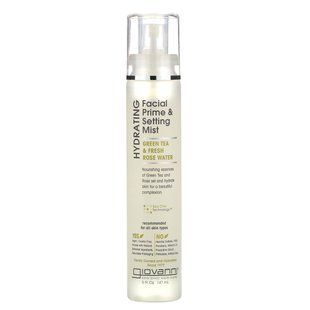 Увлажняющий крем для лица, зеленый чай и свежая розовая вода, Hydrating Facial Prime & Setting Mist, Green Tea & Fresh Rose Water, Giovanni, 147 мл купить в Киеве и Украине