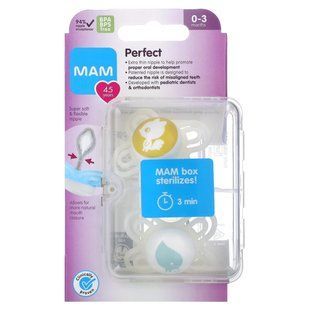 MAM, Perfect Pacifier, 0-3 Months, Unisex, 2 Count купить в Киеве и Украине