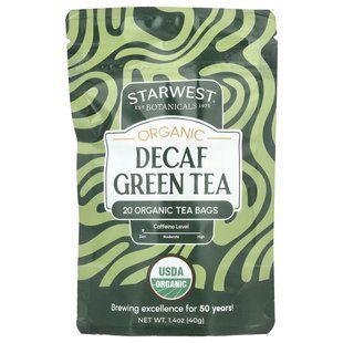 Starwest Botanicals, Organic Green Tea, Decaf , 20 Tea Bags, 1.4 oz (40 g)