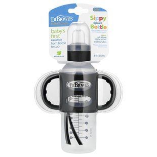 Dr. Brown's, Sippy Spout Bottle, 6 Months +, Black , 8 oz (250 ml) купить в Киеве и Украине