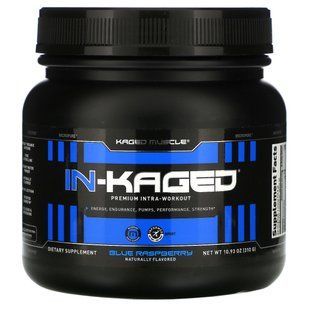 Премиум интра-тренировки, голубая малина, IN-KAGED, Premium Intra-Workout, Blue Raspberry, Kaged Muscle, 310 г купить в Киеве и Украине