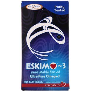 Ескімо-3, надчисті омега-3 кислоти, Enzymatic Therapy, 105 м'яких капсул