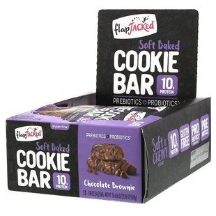 М'яке запечене печиво, шоколадний Брауні, Soft Baked Cookie Bar, Chocolate Brownie, FlapJacked, 12 батончиків, 1,90 унції (54 г) кожен