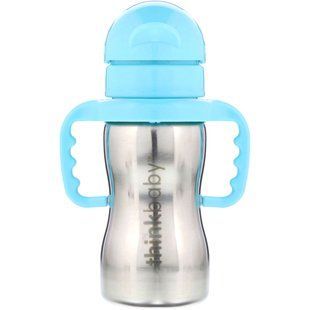 Thinkbaby, Thinkster в виде стальной бутылки, синяя, Think, 1 соломенная бутылка, 9 унций (260 мл) купить в Киеве и Украине